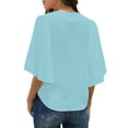 thumbnail image 6 of luvamia Women's Summer Button Down V Neck Tops Bell Sleeve Casual Blouses Size M Crystal Blue, 6 of 6
