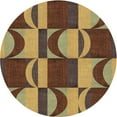 thumbnail image 1 of Ahgly Company Machine Washable Indoor Round Transitional Red Brown Area Rugs, 6' Round, 1 of 7