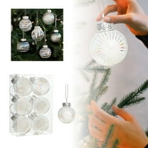 6PCS White Christmas Ball Ornaments - 3.14" Shatterproof Xmas Tree Decorations for Holiday & Party Decor