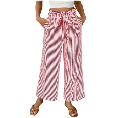 Travel Pants Women Cargo Pants Women Petite Length Women S Pants Casual Elastic Waist Pants For Women Trendy Summer Wide Leg Sweatpants Women With Side Pockets New Arrival