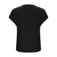 thumbnail image 4 of ECZHAW Womens Blouses Summer Casual Short Sleeve Tops Basic Textured Solid Color Round Neck T Shirts Blouse,, 4 of 6