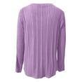 thumbnail image 5 of GBSYEWXS Sweaters For Women Trendy Knit Pullover Long Sleeve V-Neck Solid Color Light Purple Sweater, 5 of 5