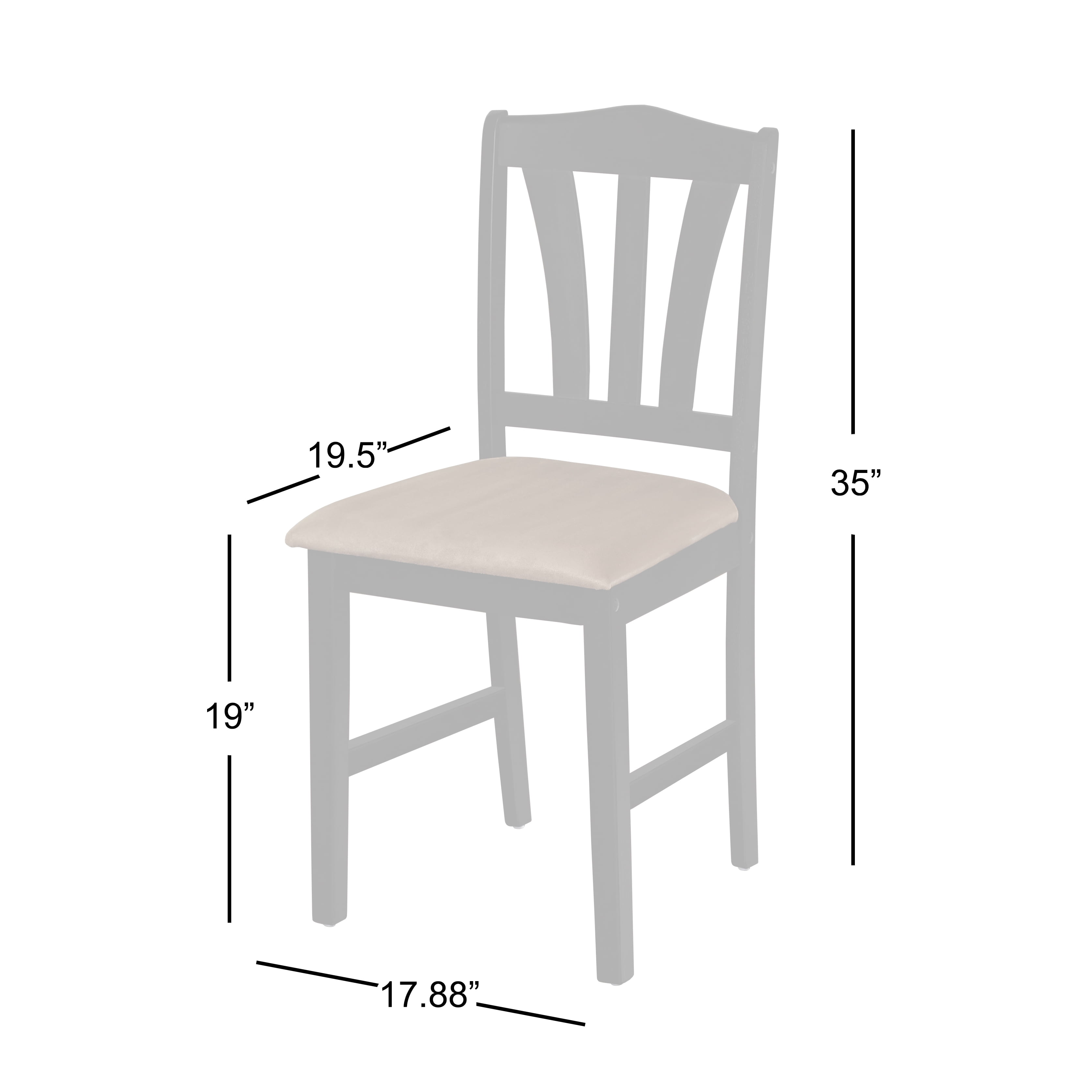 TMS Metropolitan 5-Piece Wood Farmhouse Upholsered Dining Set with Table and Chairs, White