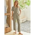 thumbnail image 2 of Avidlove Women's Pajama Sets Rib Knit Button Down Lounge Set Short Sleeve Top and Long Pants Two Piece Matching Pjs Sleepwear with Pocket, 2 of 8