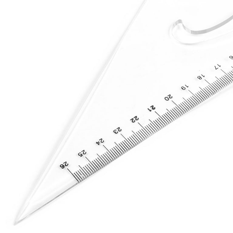 Vintage Clear Plastic Ruler w/ Built in Protractor and Triangles