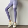 thumbnail image 4 of Stripe Design Fitness Leggings High Waisted Tummy Control Gym Yoga Pants Workout Running Legging, 4 of 10