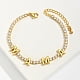 Cubic Zirconia Tennis Bracelet Word MAMA Brass Link Chain Bracelets for Mother's Day Real 18K Gold Plated 7-1/4 inch(18.5cm)