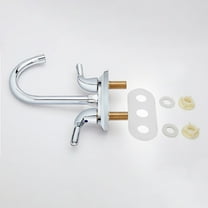 Basin Faucets Copper Double-handle 2 Holes Above Counter Kitchen Basin Hot Cold Swivel Faucet Bathroom Faucet Accessories Smile Home