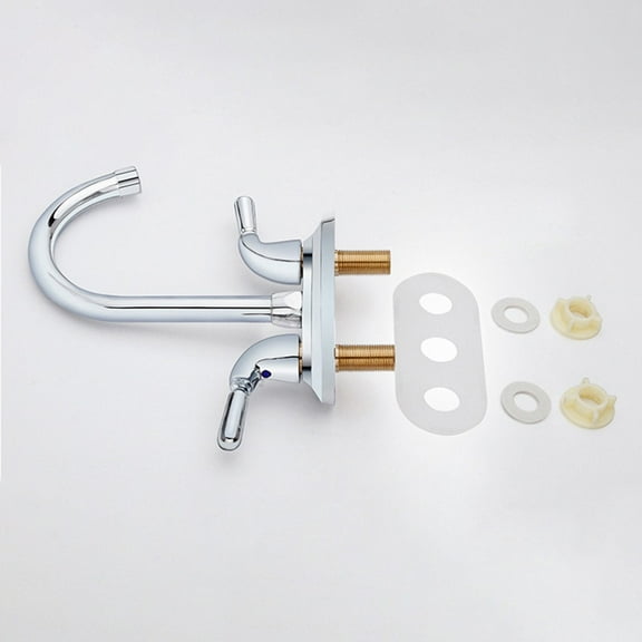 Basin Faucets Copper Double-handle 2 Holes Above Counter Kitchen Basin Hot Cold Swivel Faucet Bathroom Faucet Accessories Smile Home