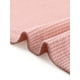 thumbnail image 5 of Vestido de punto waffle Inspire Chic para mujeres, con mangas 3/4, escote cuadrado, midi, talla XL, color rosa, 5 of 6