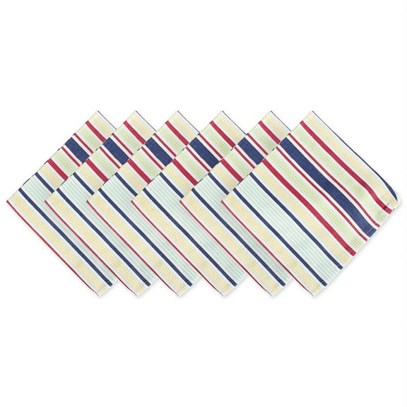 Basic Primary Saturated Stripe Napkin (Set of 6)