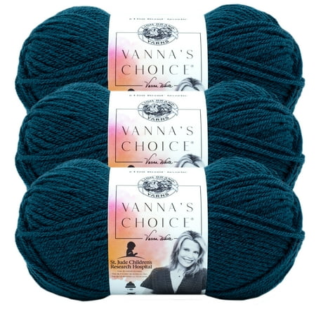 UPC: 0842093127512 | Lion Brand Yarn Vanna s Choice Orion Blue Basic Medium Acrylic Blue Yarn 3 Pack