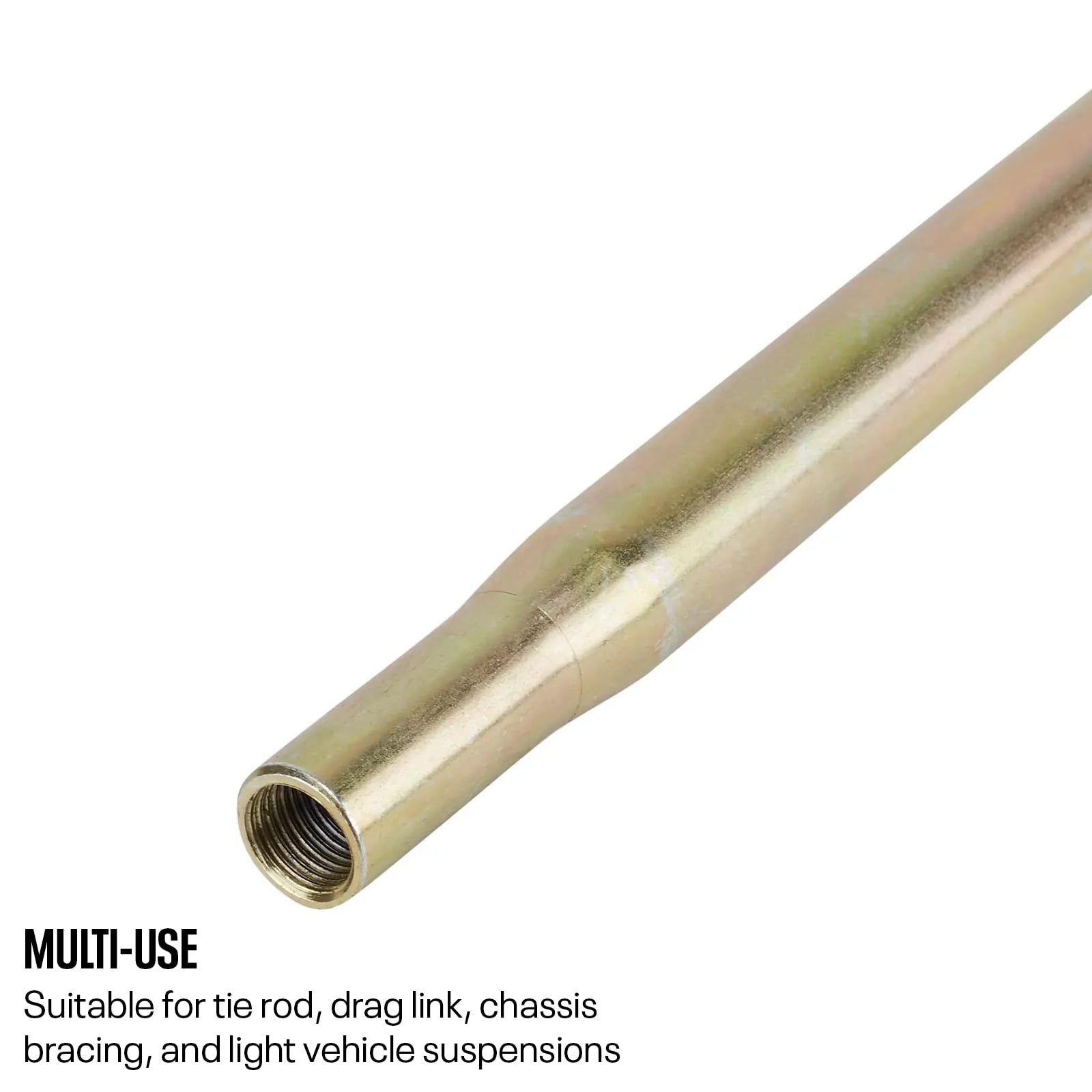 Speedway Motors Swedged Steel Adjustable Tube with 1/2-20 RH/LH Threads, Zinc Plated 3/4″ OD Adjustable Rod End Tube for Suspension, Tie Rods, Drag Links, and Chassis Builds
