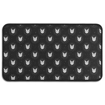 Black Cat Head Pattern Door Rugs,Washable Non Slip Door Mats Indoor,Decorative Door Mats,Entry Mat Indoor for Entrance,Bedroom,Kitchen,Bathroom,30"x17"