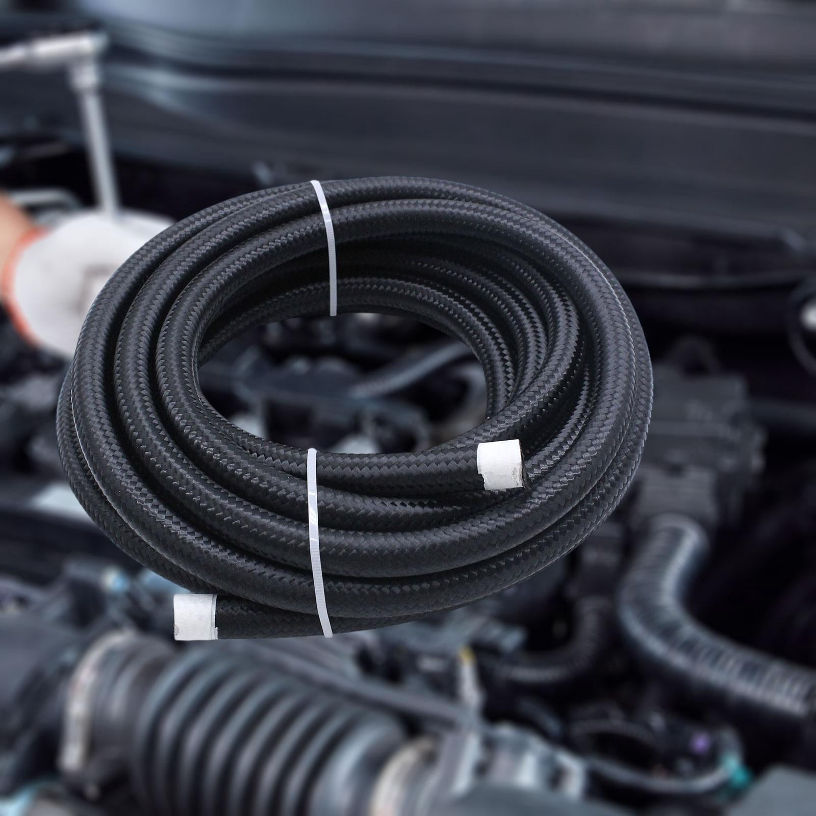 Wzmzjy 2ft 6AN 3/8" Cpe Gas Fuel Line Hose Nylon Stainless Steel Braided for Pump Gas,
