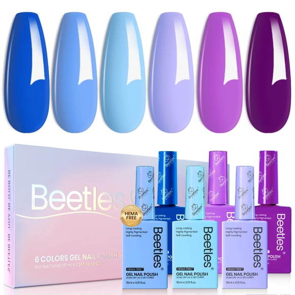 Set de esmaltes de uñas en gel Beetles Wisteria Whisper, 6 colores, 15 ml