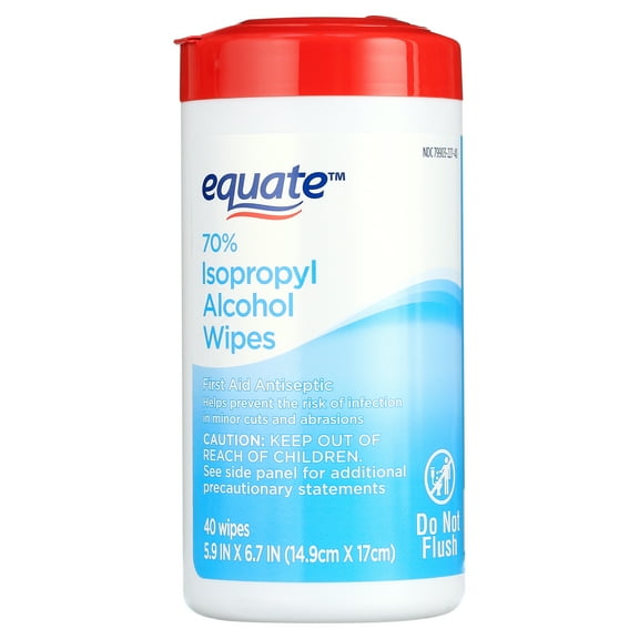 Equate 70% Isopropyl Alcohol Wipes, 40 Wipes