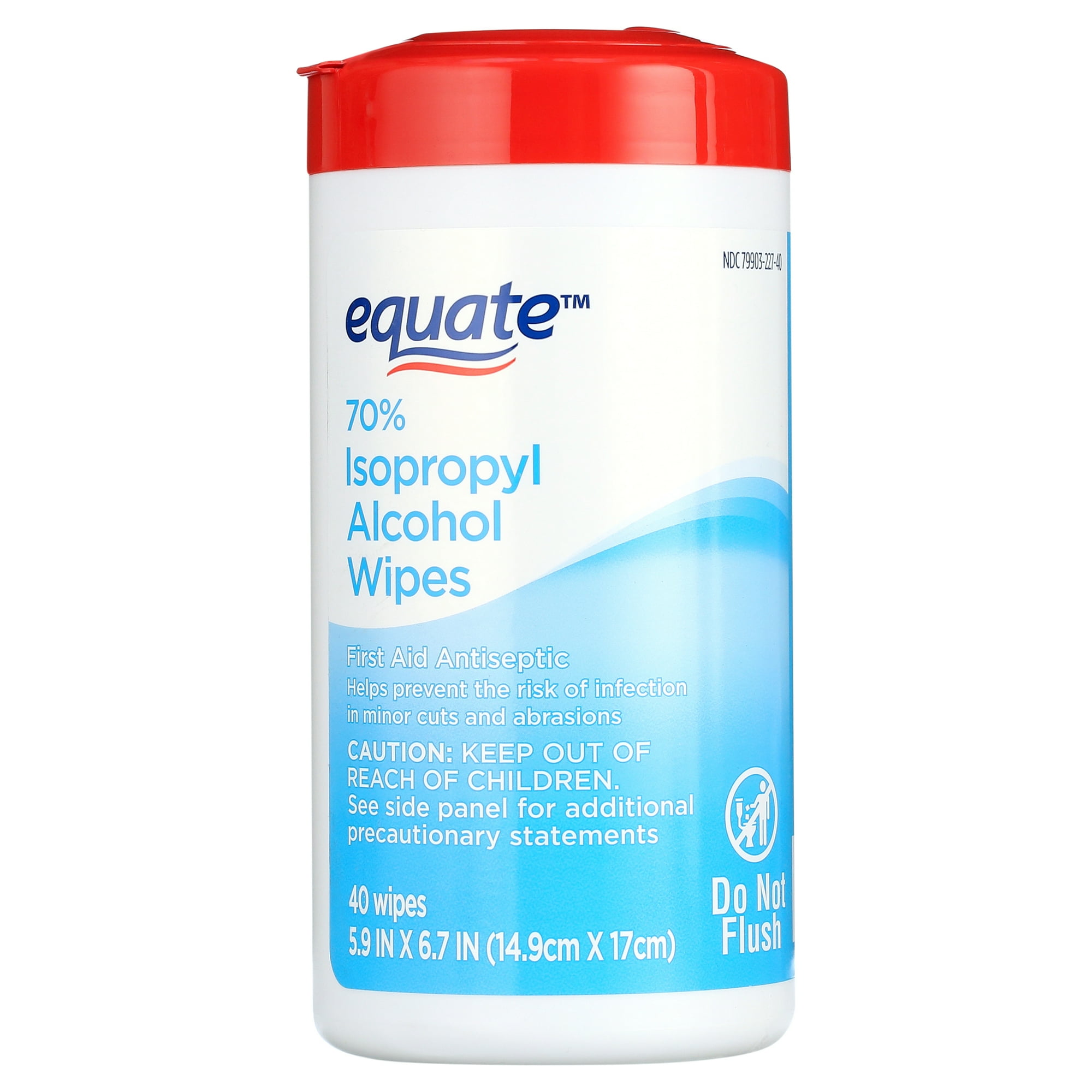 Equate 70% Isopropyl Alcohol Wipes, 40 Wipes