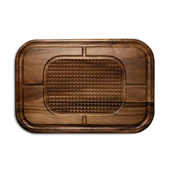 Ironwood Gourmet Gansevoort Large Carving Board, 16" x 24" Acacia Reversible Wood Cutting Board with Juice Groove and Grip Pad