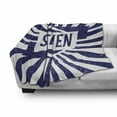 thumbnail image 3 of Steven Soft Flannel Fleece Throw Blanket, Common English First Name for Boys in Blue and White Retro Composition, Cozy Plush for Indoor and Outdoor Use, 60" x 80", Navy Blue and White, by Ambesonne, 3 of 6