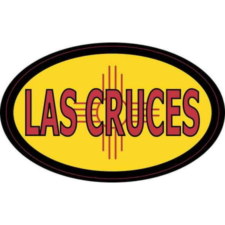 4in x 2.5in Oval New Mexico Flag Las Cruces Sticker