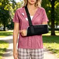 thumbnail image 6 of Women’s Mastectomy Shirt with Drain Pockets Short Sleeve Post Surgery Shirt Hook and Loop Port Access Top Vermilion S, 6 of 9