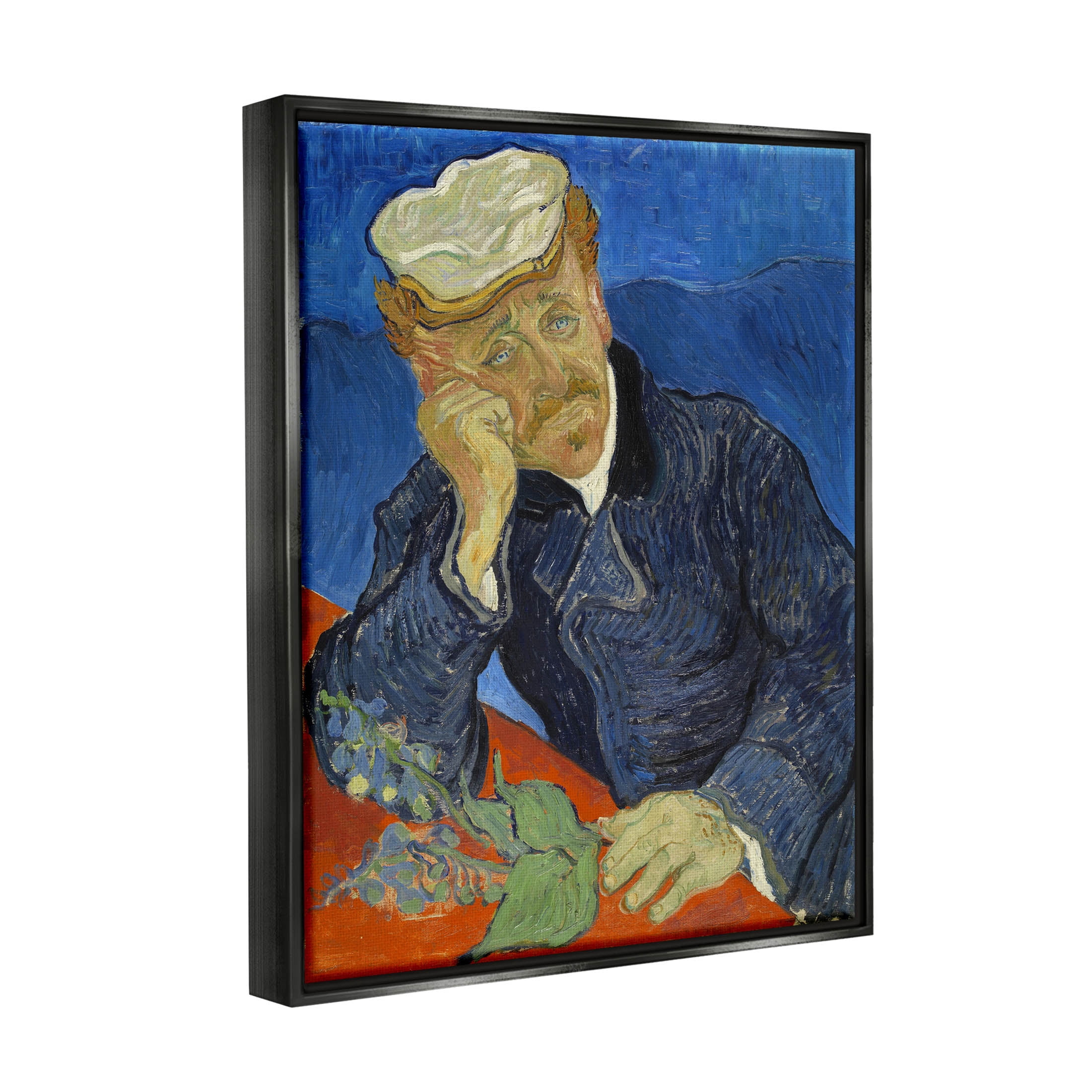 Dr Paul Gachet Van Gogh Portrait Botanical & Floral Painting Jet Black Framed Art Print Wall Art