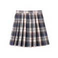 thumbnail image 5 of Yuanlong Womens A-Line Mini Skirts Orange Brown Blue Plaid Pleated High Waist Skirt Warm-Toned Daily Wear Skirt For Lady, 5 of 5