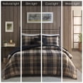 thumbnail image 2 of Woolrich Alton Ultra Soft Plush to Sherpa Berber Down Comforter Set, Brown/Black - Full/Queen, 2 of 5