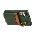 thumbnail image 3 of Wallet Back Case for Samsung Galaxy S24 with Wrist Strap, Stylish Magnetic Card Holder Finger Ring Kickstand PU Leather Lanyard Shockproof Slim Phone Case for Samsung Galaxy S24, Green, 3 of 7