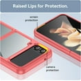 thumbnail image 4 of Case for Samsung Galaxy Z FILP 3 5G Case Slim Dropproof [Defend from Drop/Scratch/Slip/Fingerprint] Clear Acrylic Hard Back Soft TPU Bumper Hybrid Phone Cover for Samsung Z FILP 3 5G-Red, 4 of 7