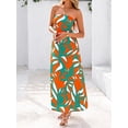 thumbnail image 4 of Vestido largo MASCOMODA Summer Boho Floral Tube Top Naranja Verde, 4 of 7