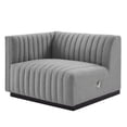 thumbnail image 4 of Modular Sectional Sofa Set, Black Grey Gray, Fabric, French Living Lounge Cafe Lobby Hospitality Restaurant, Modern Contemporary HB34033, 4 of 15