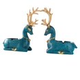 thumbnail image 1 of Pareja Deer Estatua Animal Estatua Artesanía Resina Para Office Home Azul Fernando Cenicero de estatua de ciervo, 1 of 7