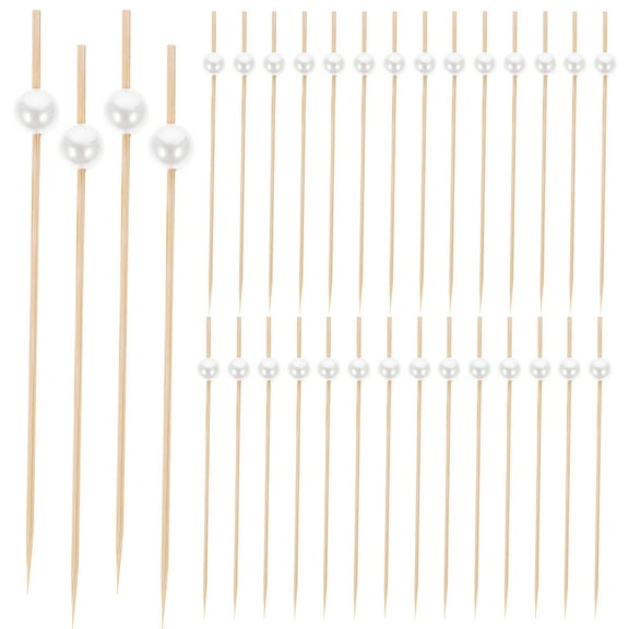 HEMOTON Bamboo and Acrylic Cocktail Picks for Fruit and Appetizers Multi Color 100pcs