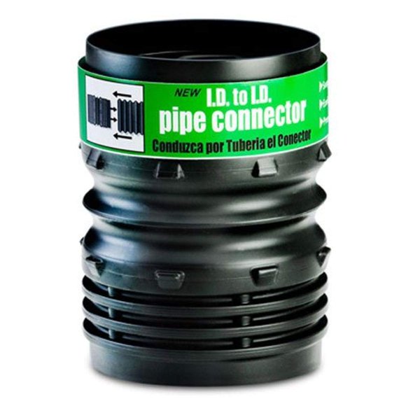 Conector de tubería Flex-Drain ADP53302 de 3 a 4 pulgadas, negro