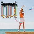 thumbnail image 7 of Baton Twirling Medal Holder Medal Display Hanger Rack Medal Wall Mount Frame Shelf Sports Gymnastics Hanger Black Wall Decor Medal Organizer Rack for Success Celebration Ribbon 15.7 x 6Inch, 7 of 7