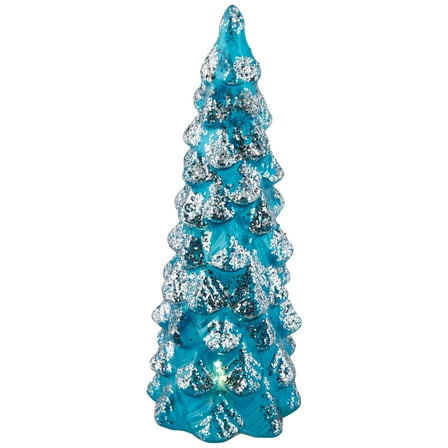 Northlight LED Lighted Glittered Glass Christmas Tree Decoration - 10.25" - Blue
