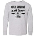 thumbnail image 3 of Inktastic North Carolina Awesome Since 1789 Long Sleeve Youth T-Shirt, 3 of 5