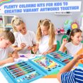 thumbnail image 5 of Hot Bee 208 PCS Dinosaur Art Set for Kids, Double-Sided Drawing Board with Crayons, Paints, Colored Pencils, Perfect Birthday & Christmas Art Gift for Boys Girls 3-6 7-11 12+, 5 of 8