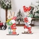 thumbnail image 4 of RV 3 uds decoraciones navideñas dibujos animados letras coloridas DIY adornos de madera muñeco sin rostro decoraciones navideñas Rojo Verde, 4 of 5