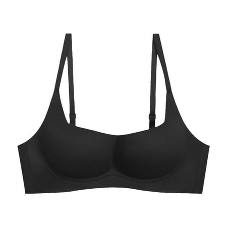 Lightly Lined Bra  Comdrip Women s Seamless Thin Small Breasts Gather and Support To Sagging Soft Support No Ring Breast Holding Bra Balconette Bra Black S