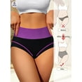 thumbnail image 2 of MEIYATING Women's High Waisted Cotton Underwear Tummy Control Panties Comfort Postpartum Full Coverage 5 Pack Briefs, 2 of 5