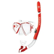Body Glove Passage Underwater Diving Mask and Snorkel Gear Combo, Red/White