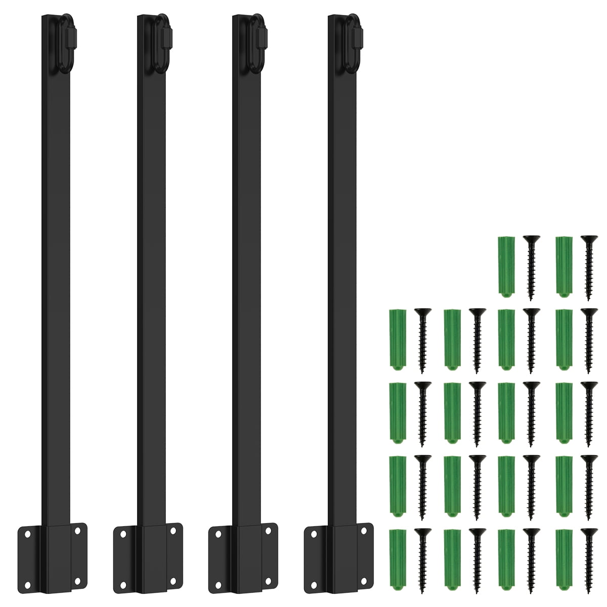 Ghojet Suspension String Light Poles Outdoor Metal LED 4 Pack for Wall and Fence