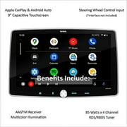 Sound Storm Laboratories SDML9ACPR Car Audio Stereo - Apple CarPlay, Android Auto, Single Din, 9 Inch Touchscreen, Bluetooth, No CD DVD Player, AM/FM Radio Receiver, Backup Camera