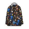 thumbnail image 3 of Football and Baseball Black Pattern Backpack for School, Cute School Bag with Adjustable Shoulder Straps and Padded Back, 15.3"x11"x7.1", 3 of 5