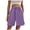 M310 Purple, variant on Tfken Summer Women Shorts Solid Color Elastic Waist Shorts With Pockets Casual Fashion Female Soft Clothes Black