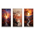 thumbnail image 2 of Designart "Sunset Sunset Reverie Painting I" Floral Framed Wall Art Set Of 3 - Yellow Sunrisesunset Frame Gallery Set For Office Decor, 2 of 6