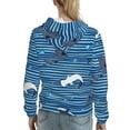 thumbnail image 7 of Haiem Sharks on White Blue Striped for Men's Fashion Hoodies & Sweatshirts with Kangaroo Pocket,Hooded Sweatshirt with Eye-catching Drawstrings-XX-Large, 7 of 7